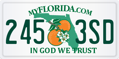 FL license plate 2453SD