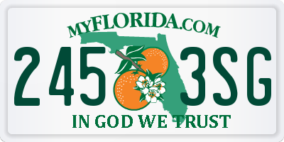 FL license plate 2453SG