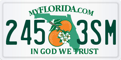 FL license plate 2453SM