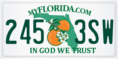 FL license plate 2453SW