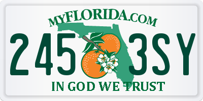 FL license plate 2453SY