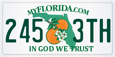 FL license plate 2453TH