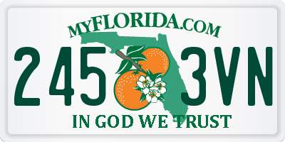 FL license plate 2453VN