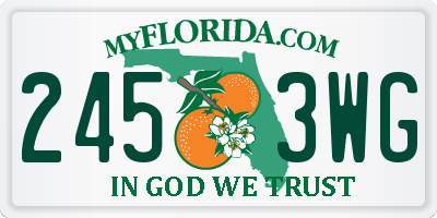 FL license plate 2453WG