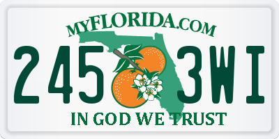 FL license plate 2453WI