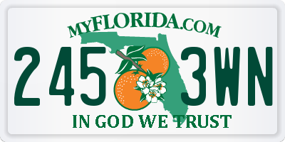 FL license plate 2453WN