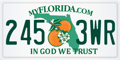 FL license plate 2453WR