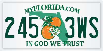 FL license plate 2453WS
