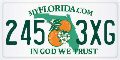 FL license plate 2453XG