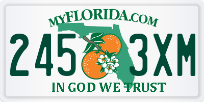 FL license plate 2453XM
