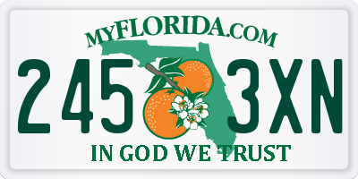 FL license plate 2453XN