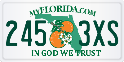 FL license plate 2453XS