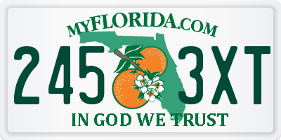 FL license plate 2453XT
