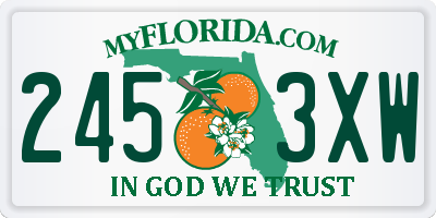 FL license plate 2453XW