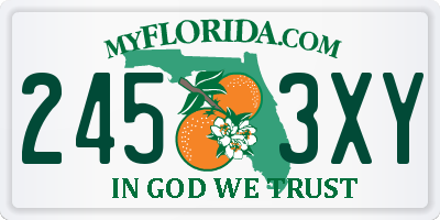FL license plate 2453XY