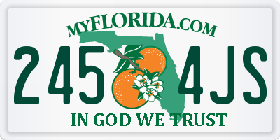 FL license plate 2454JS