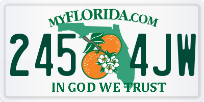 FL license plate 2454JW