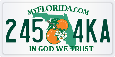 FL license plate 2454KA