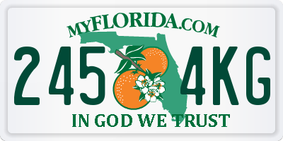 FL license plate 2454KG