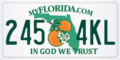 FL license plate 2454KL