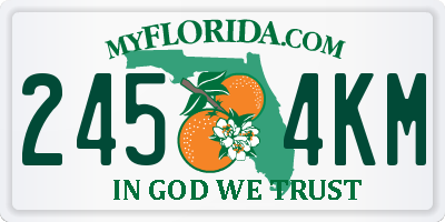 FL license plate 2454KM
