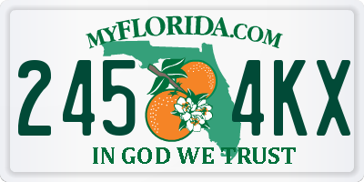 FL license plate 2454KX