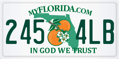 FL license plate 2454LB