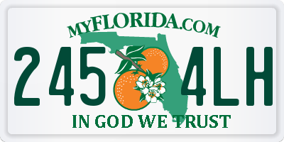 FL license plate 2454LH
