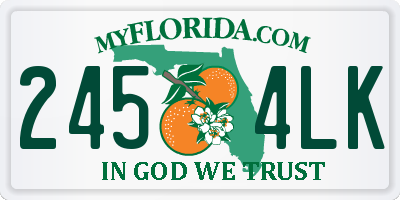 FL license plate 2454LK