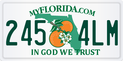 FL license plate 2454LM