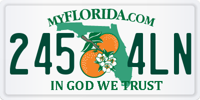 FL license plate 2454LN