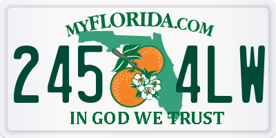 FL license plate 2454LW