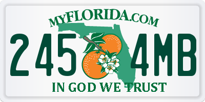 FL license plate 2454MB