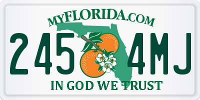 FL license plate 2454MJ