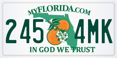 FL license plate 2454MK