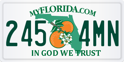 FL license plate 2454MN