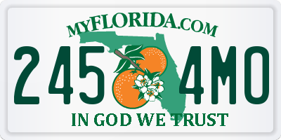 FL license plate 2454MO
