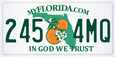 FL license plate 2454MQ