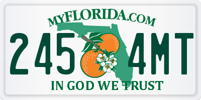 FL license plate 2454MT