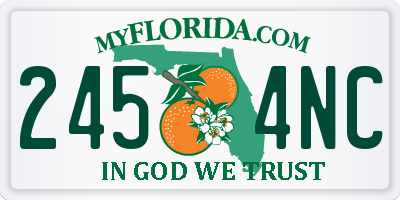 FL license plate 2454NC