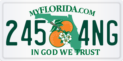 FL license plate 2454NG