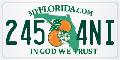 FL license plate 2454NI