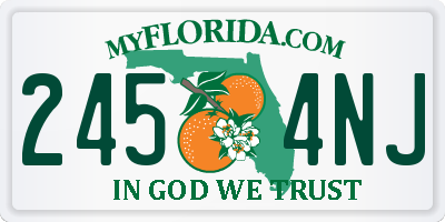 FL license plate 2454NJ