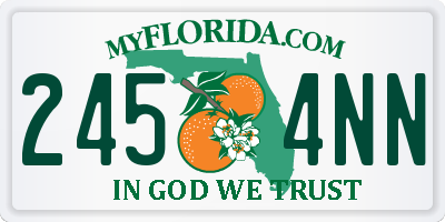 FL license plate 2454NN