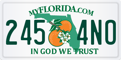 FL license plate 2454NO