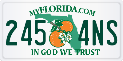 FL license plate 2454NS