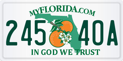 FL license plate 2454OA