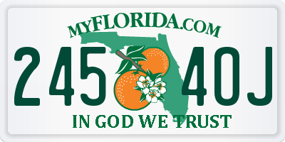 FL license plate 2454OJ