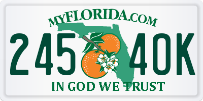 FL license plate 2454OK