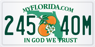 FL license plate 2454OM